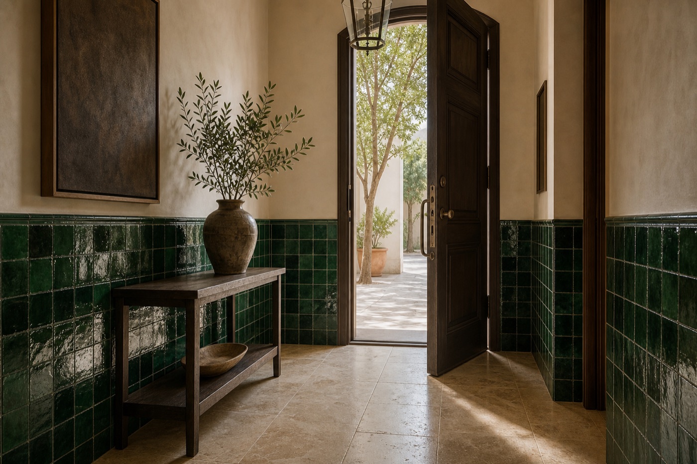 Entrée, émeraude soubassement